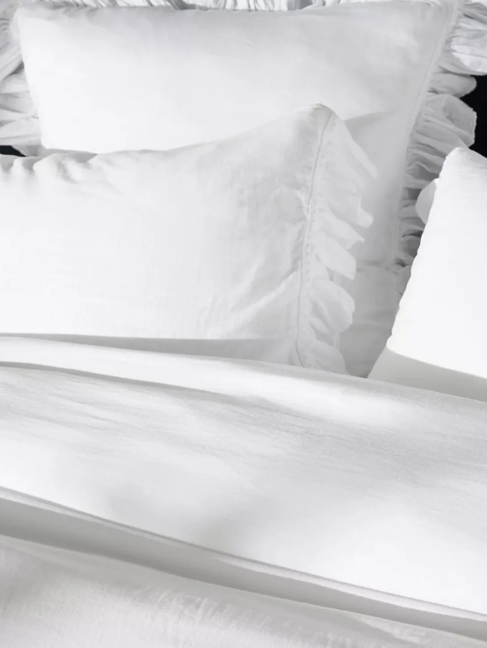Organic Cotton Spa Sateen Ruffled Duvet Cover